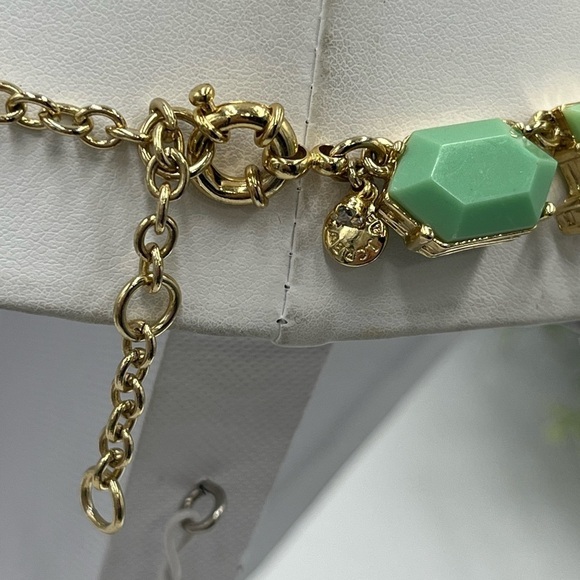 J. Crew Necklace Green Clear Rhinestone Gold Tone Statement Necklace‎ - Picture 11 of 14
